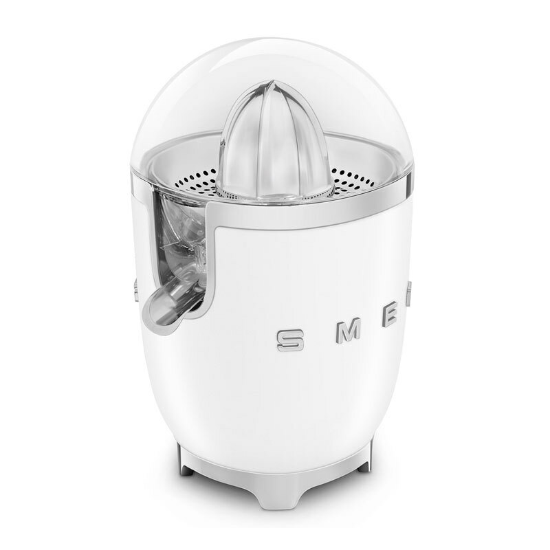 Exprimidor eléctrico Smeg CJF01WHMEU – Blanco mate, 70 W, Pico antigoteo