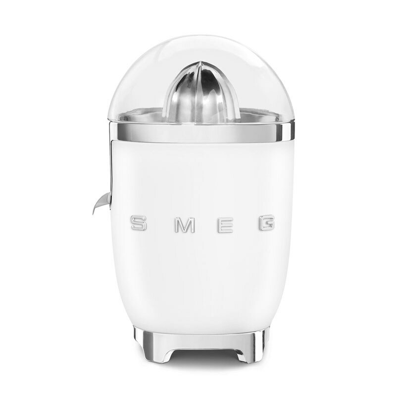 Exprimidor eléctrico Smeg CJF01WHMEU – Blanco mate, 70 W, Pico antigoteo
