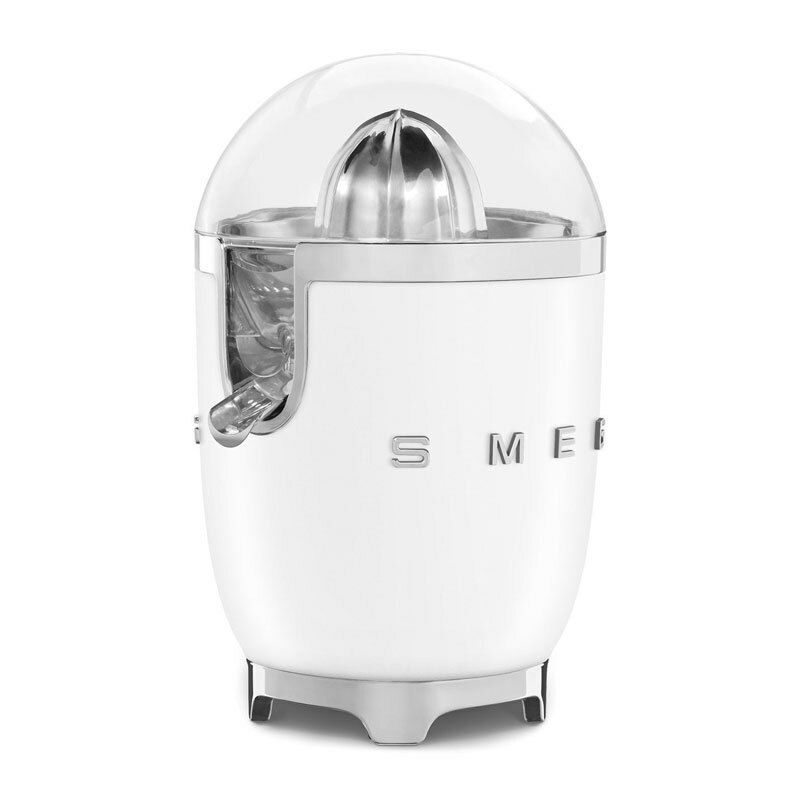 Exprimidor eléctrico Smeg CJF01WHMEU – Blanco mate, 70 W, Pico antigoteo