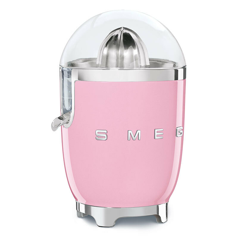 Exprimidor eléctrico Smeg CJF11PKEU – Retro rosa, Sensor presión 70 W, Piezas aptas lavavajillas