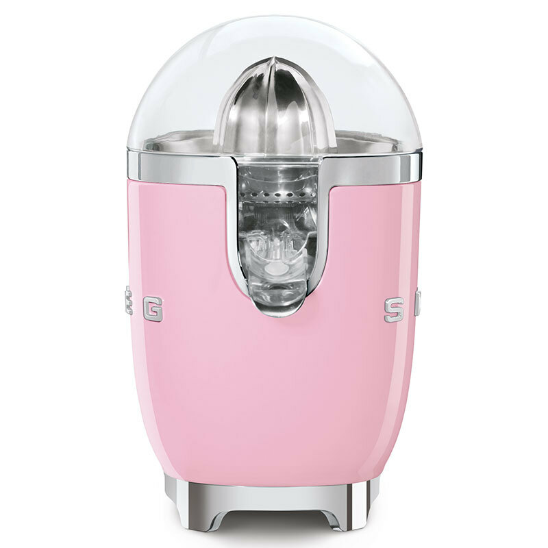 Exprimidor eléctrico Smeg CJF11PKEU – Retro rosa, Sensor presión 70 W, Piezas aptas lavavajillas