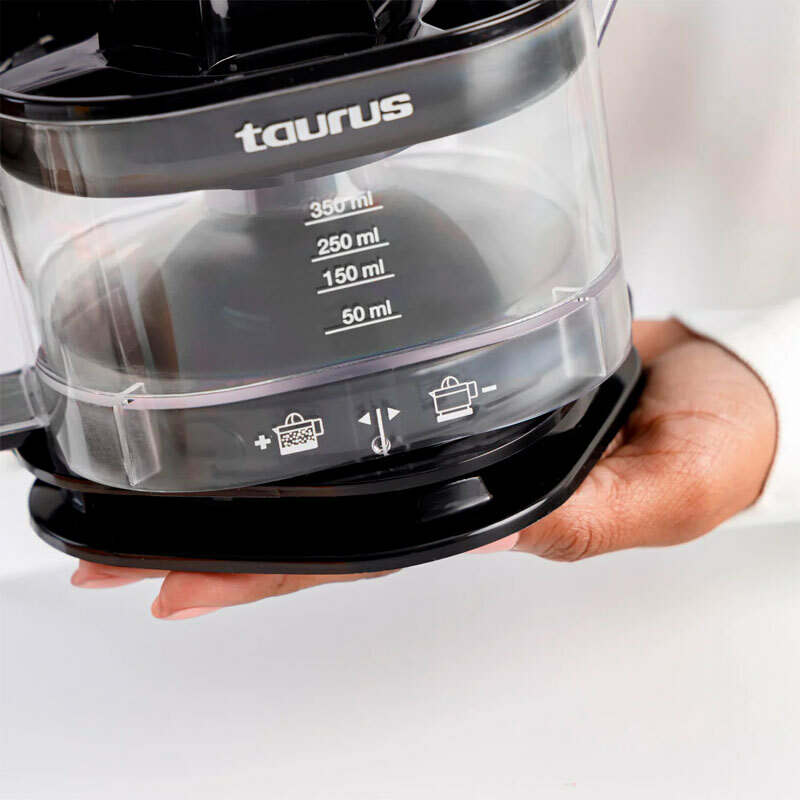 Exprimidor eléctrico Taurus TC-350 Nero – 0,35 L, 25 W, Regulador de pulpa