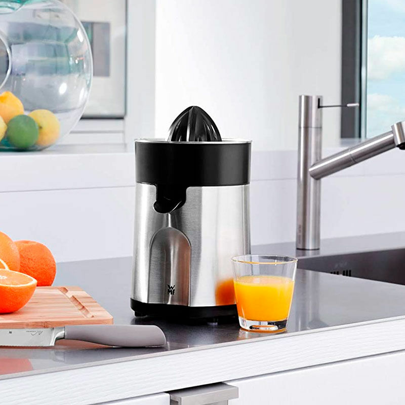 Exprimidor eléctrico WMF STELIO – Cromargan 18/10, 85 W, Piezas aptas lavavajillas