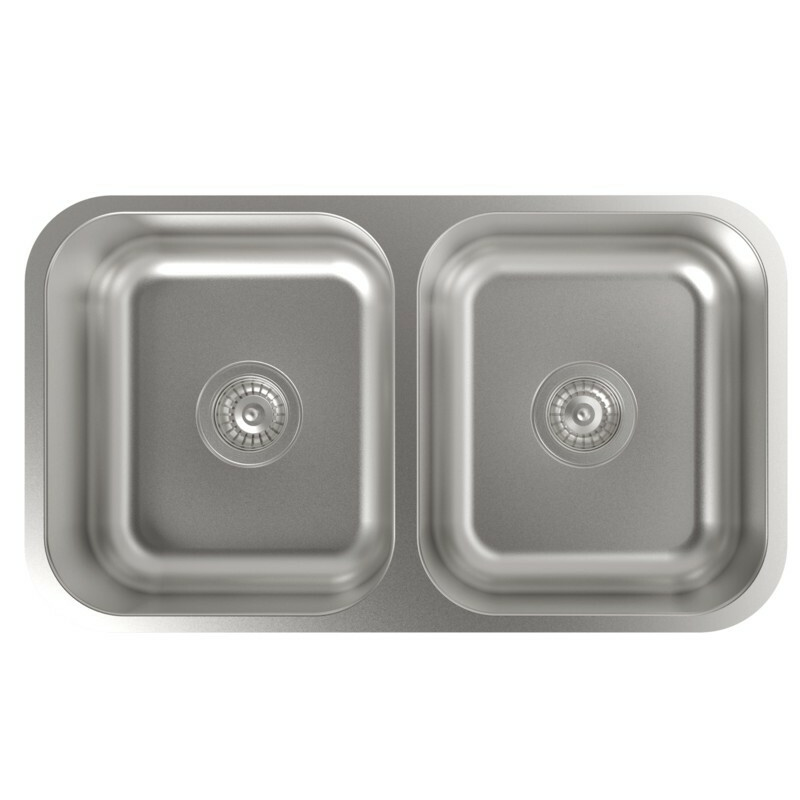 Fregadero doble cubeta Cata CB-2 – bajo encimera, acero inox AISI 304, 2 cubetas