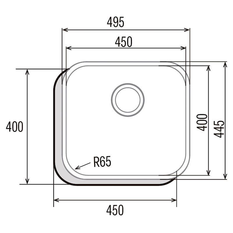 Fregadero CATA CB 45-40 /A – Bajo encimera, Acero inoxidable AISI 304, 49,5x44,5 cm