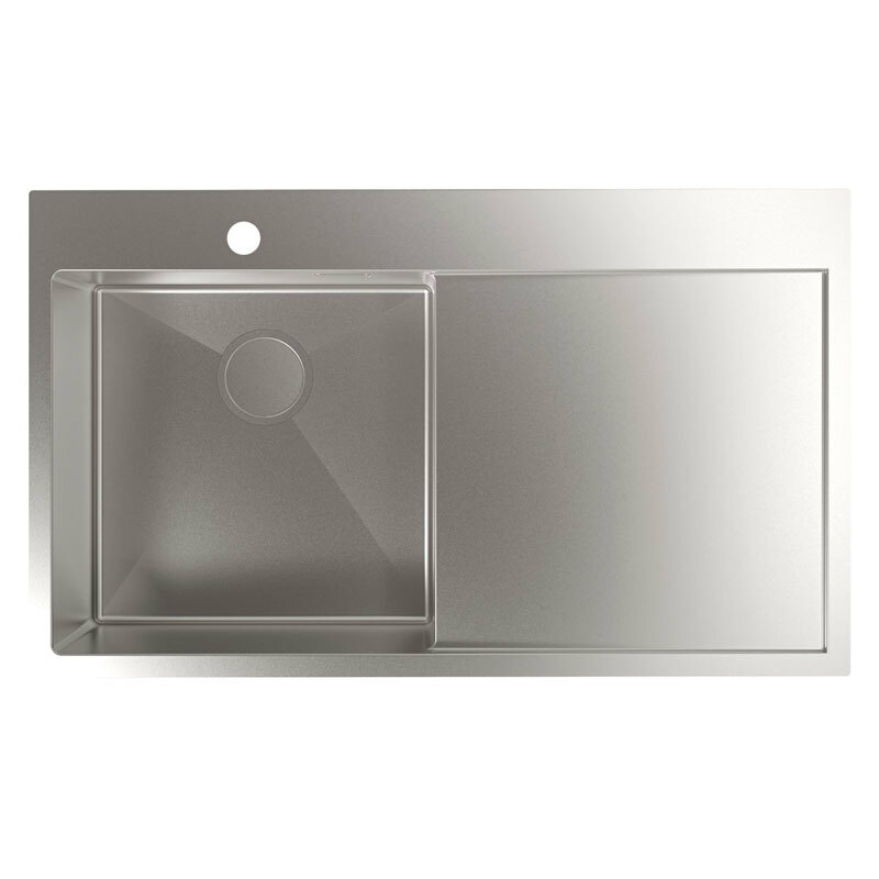 Fregadero sobre encimera CATA CBS-1 40-40 D R10 – Acero inoxidable AISI 304, Cubeta 40x40 cm, Escurridor derecho