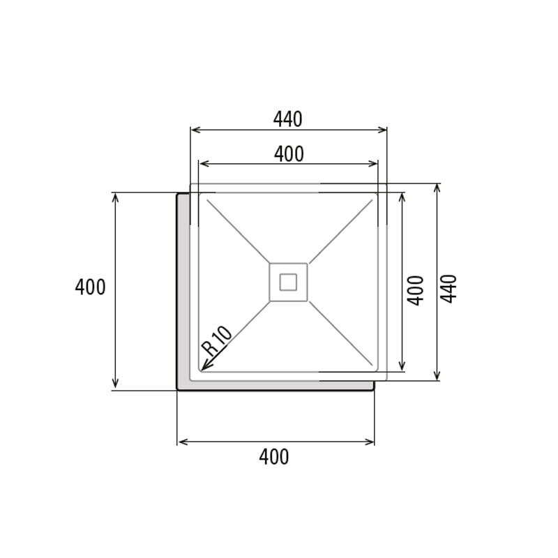 Fregadero bajo encimera Cata CB 40-40 P R10 – Acero inoxidable, 1 cubeta, Profundidad 25 cm