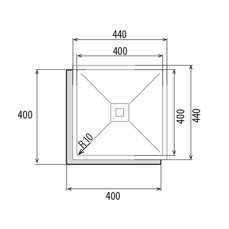 Fregadero bajo encimera CATA CB 40-40 R10 – Acero inox cepillado, Cubeta 40x40 cm, Prof. 20 cm