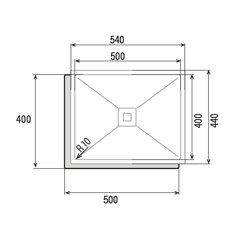 Fregadero bajo encimera CATA CB 50-40 R10 – Acero inoxidable AISI 304, Profundidad 20 cm, Rebosadero integrado