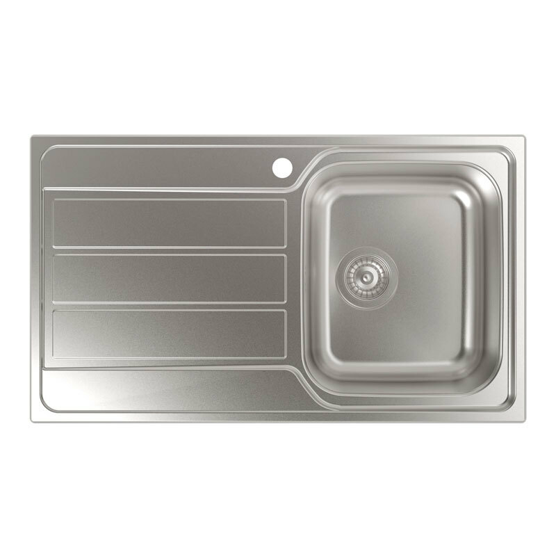 Fregadero Cata CDP-1 EI – 86×50 cm, 1 cubeta + escurridor izquierdo, Acero inoxidable AISI 304