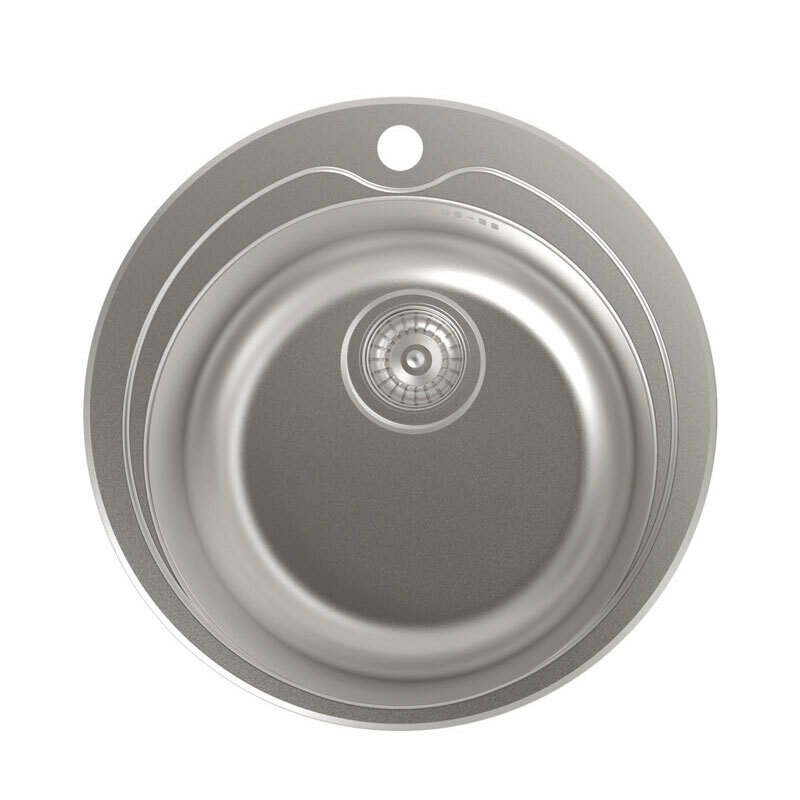 Fregadero sobre encimera Cata RS-1 /A – Acero inoxidable AISI 304, Cubeta profunda 18 cm, 48,5 cm ancho