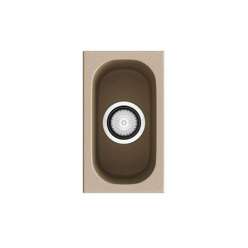 Fregadero bajo encimera Poalgi Gandia 15 – Resina beige, 34×19,5 cm, Antibacteriano
