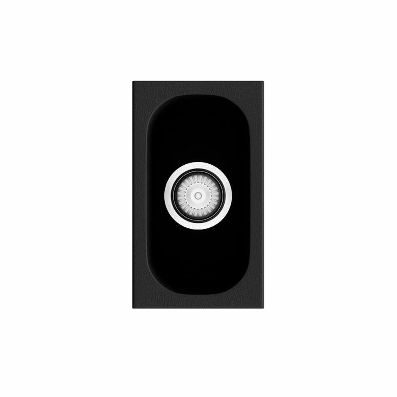 Fregadero 1 seno Poalgi Gandia 15 (SS161) – Roc Stone® negro, Bajo encimera, Antibacteriano