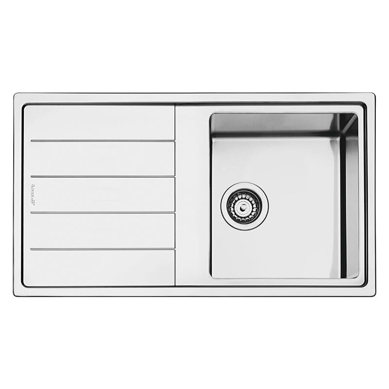 Fregadero Smeg LDR861-2 – Acero inoxidable cepillado, 1 cubeta profunda reversible, Semifilo ultra baja