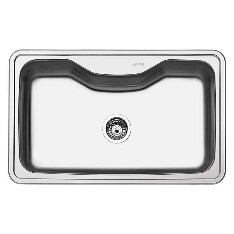 Fregadero Smeg LYG800 – Sobre encimera, Acero inoxidable cepillado, 1 cubeta