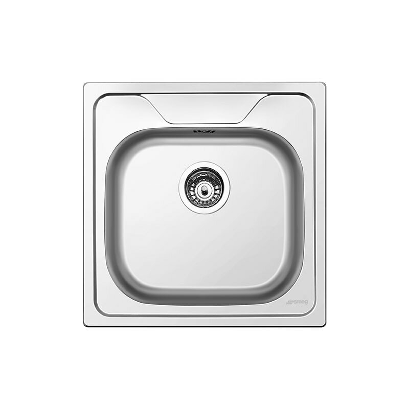 Fregadero de cocina Smeg LYP501 – Encastrable, Acero Inox AISI 304, 1 cubeta 16,5 cm