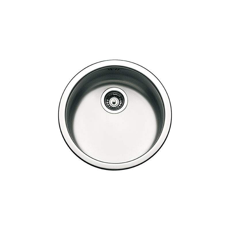 Fregadero de cocina Smeg VFU43SFR – Bajo encimera integrado, Acero inoxidable cepillado, Monocuba redonda 20 cm