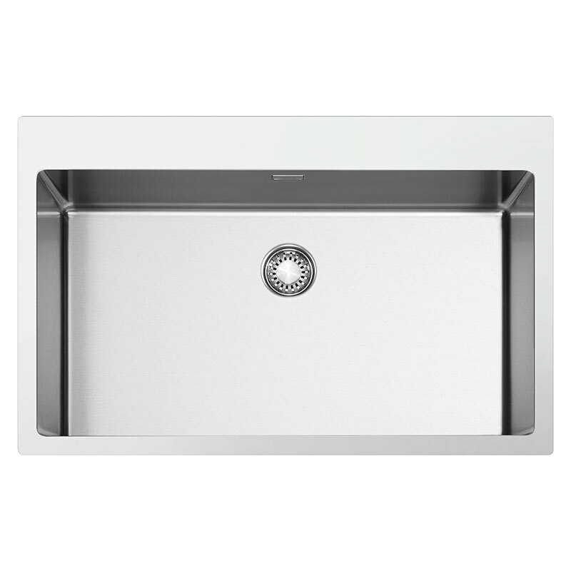 Fregadero de cocina Smeg VR12S70 – Enrasado/encastrado, 1 cubeta 700 x 400 mm, Acero inoxidable cepillado