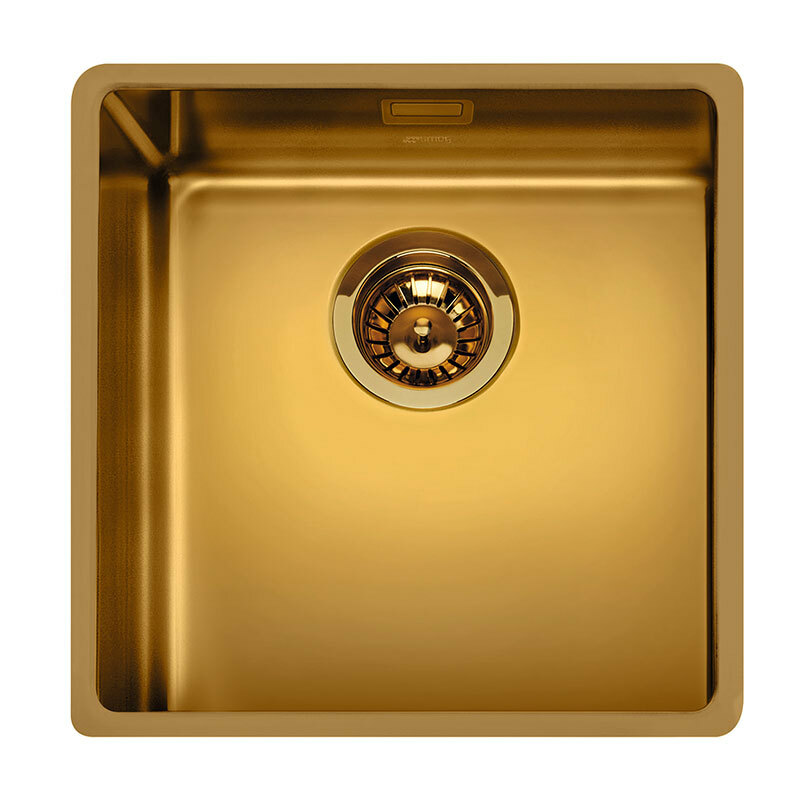 Fregadero bajo encimera Smeg VSTR40BRX – Cubeta 40x40x20 cm, Acero inoxidable AISI304, Bronce PVD cepillado