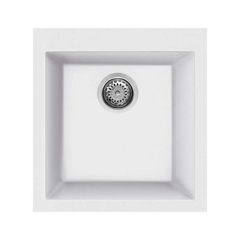 Fregadero Smeg VZ45B – Sobre encimera, Granito blanco, 1 cubeta