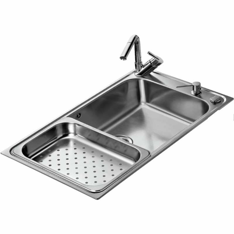 Fregadero encastrado Teka BAHIA 1C Plus – Acero inoxidable, 1 cubeta 21 cm, Accesorios incluidos