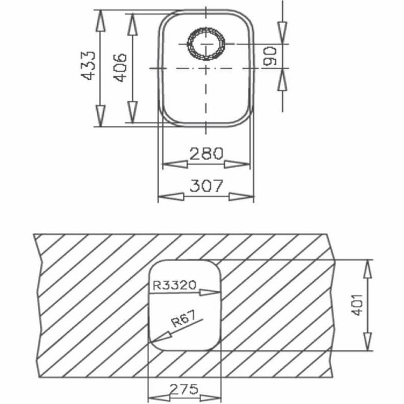 Fregadero bajo encimera Teka BE 28.40 – Inox cepillado, 1 cubeta 18 cm, Para mueble 45 cm
