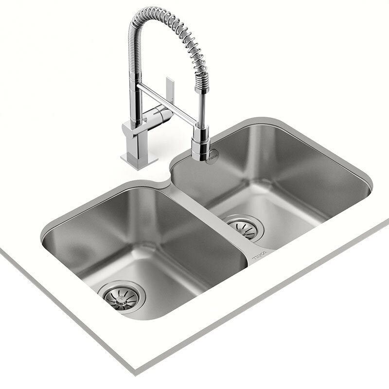 Fregadero bajo encimera Teka BE 2C 765 – Acero inoxidable, Doble cubeta, Profundidad 20 cm