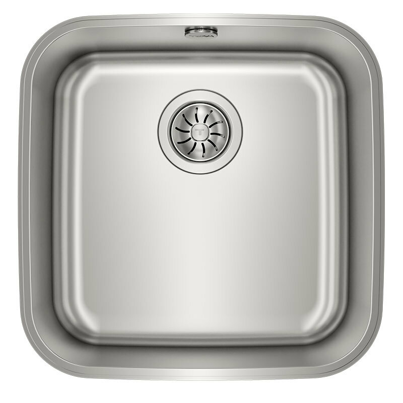 Fregadero bajo encimera Teka BE 40.40 – Acero inoxidable 18/10, Cubeta 41×18 cm, Válvula canasta 3½"