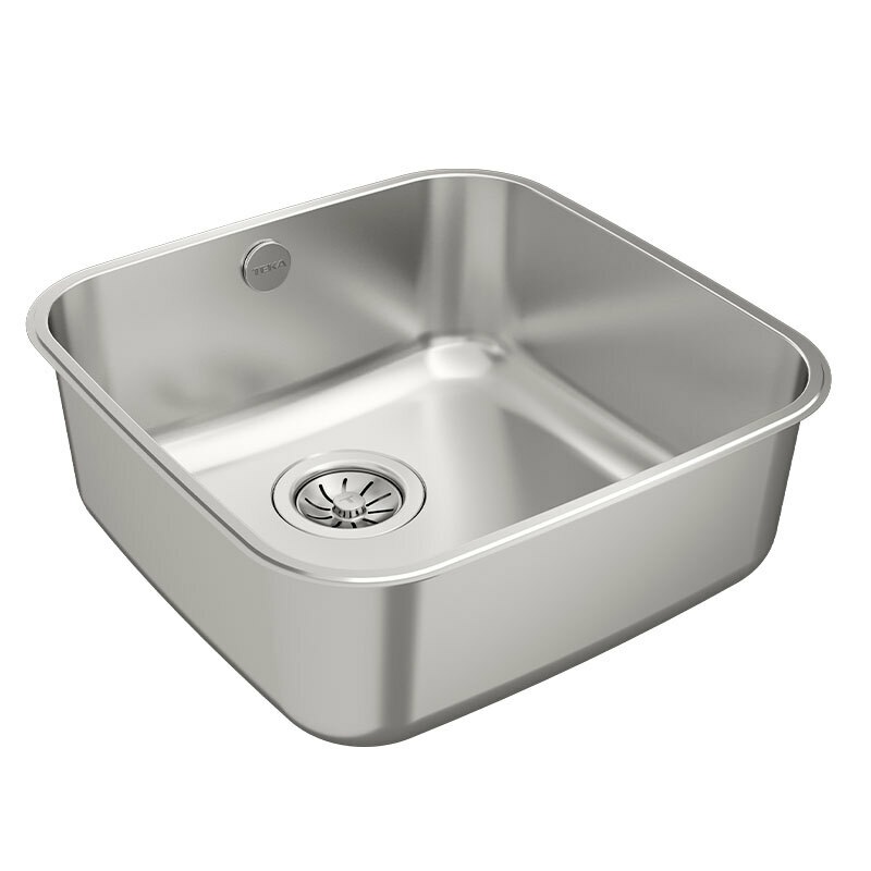 Fregadero bajo encimera Teka BE 40.40 – Acero inoxidable 18/10, Cubeta 41×18 cm, Válvula canasta 3½"