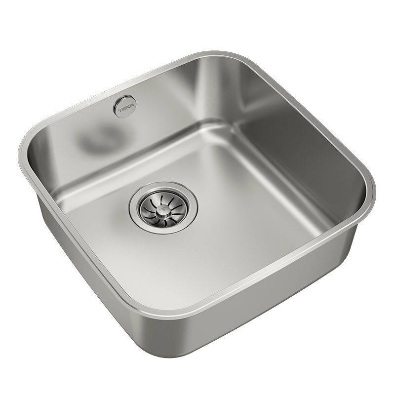 Fregadero bajo encimera Teka BE 40.40 – Acero inoxidable 18/10, Cubeta 41×18 cm, Válvula canasta 3½"