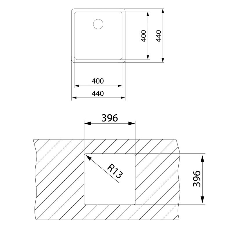Fregadero 1 cubeta Teka BE LINEA RS15 40.40 PureClean – Bajo encimera, Acero inox 18/10, Cubeta 200 mm