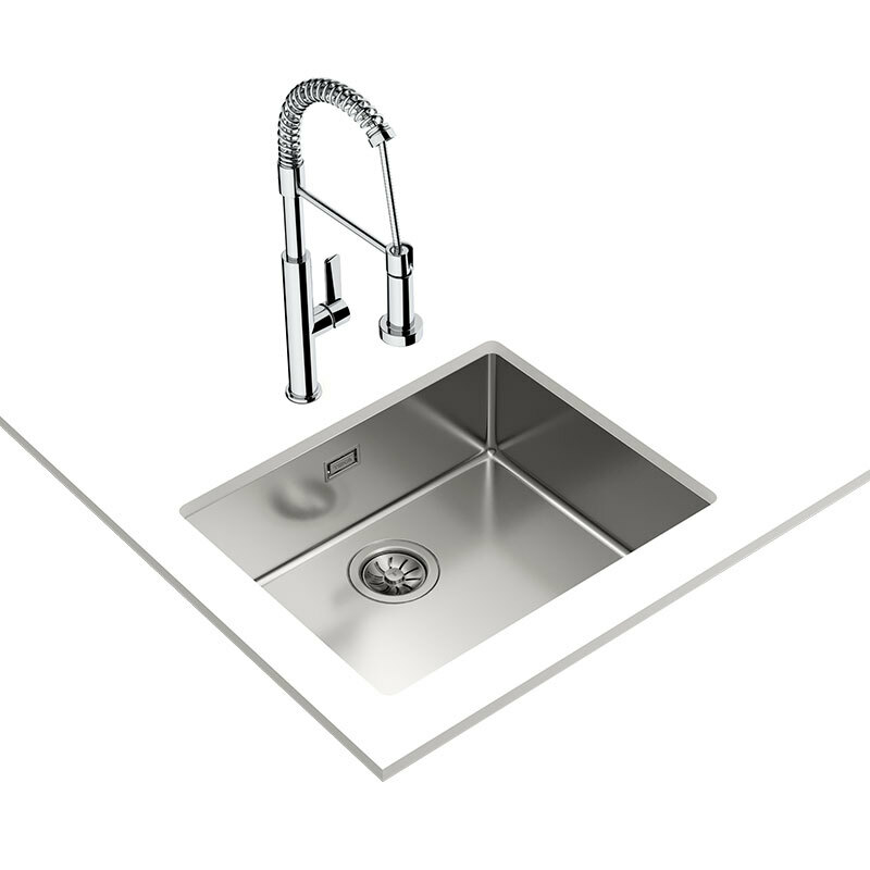 Fregadero bajo encimera Teka BE Linea RS15 50.40 – Acero inoxidable, Cubeta 20 cm, SilentSmart