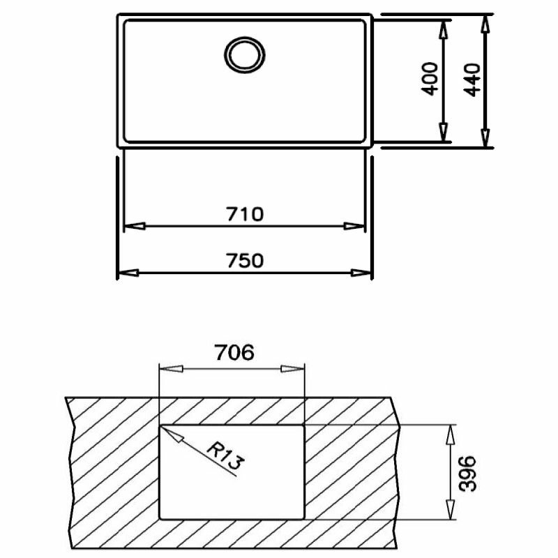 Fregadero bajo encimera Teka BE Linea RS15 71.40 – Acero inoxidable, Ancho 75 cm, SilentSmart