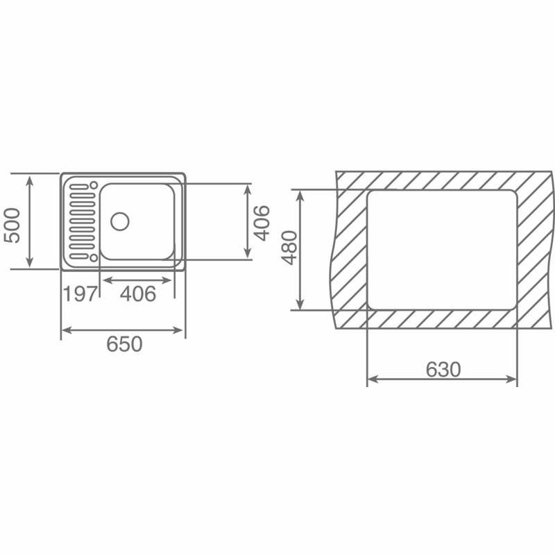 Fregadero enrasado Teka CLASSIC 1C 1E – 86x50 cm, cubeta 19 cm, escurridor reversible