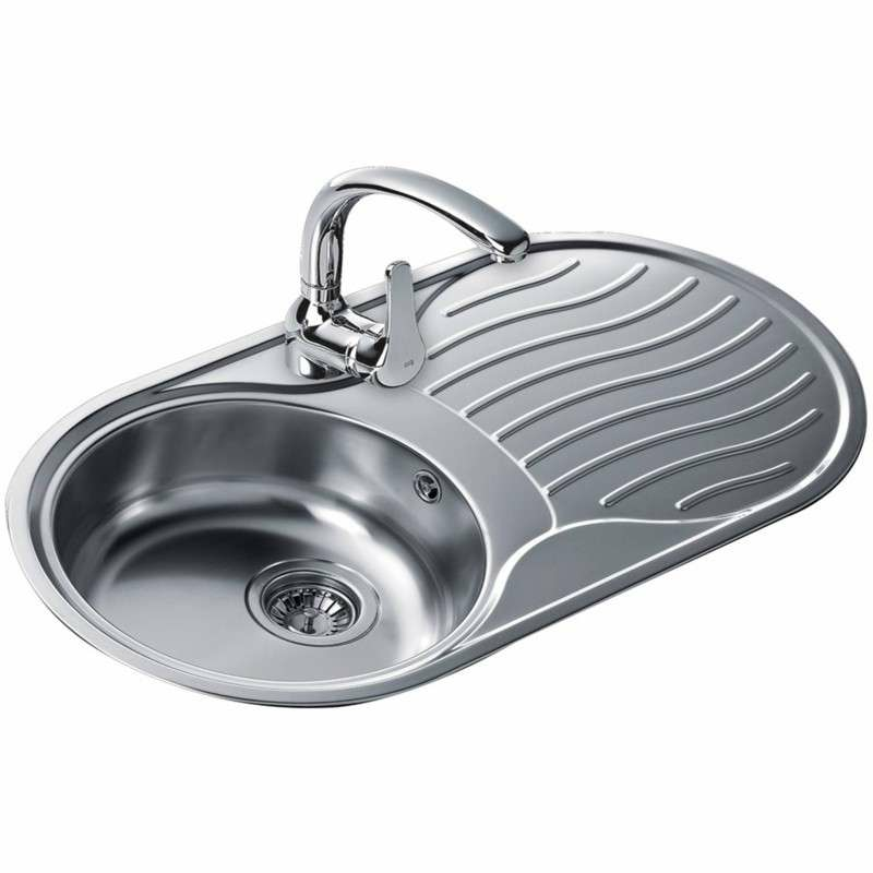Fregadero encastrado Teka DR-80 1C 1E – Cubeta Ø36 cm, Escurridor derecho, Acero inox 18/10