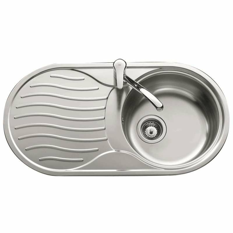 Fregadero encastrable Teka DR-80 1C 1E – Acero inox 18/10, 1 cubeta Ø36 cm, Escurridor reversible