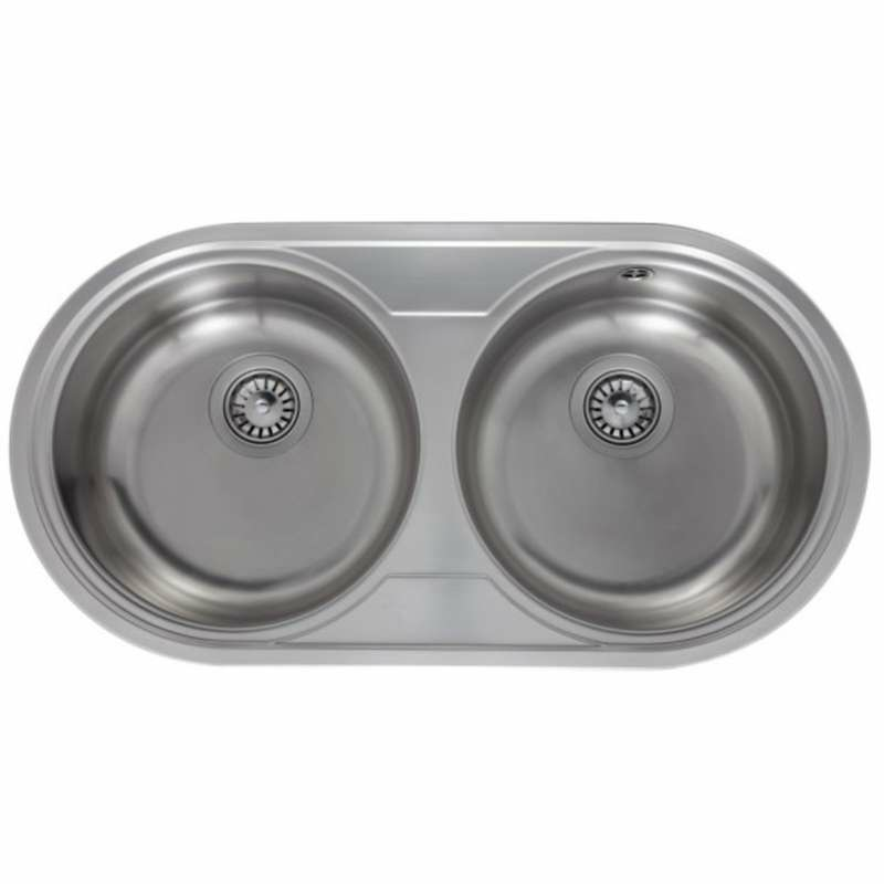 Fregadero encastrado Teka DR-80 2C – 2 cubetas, Acero inoxidable 18/10, Mueble 80 cm