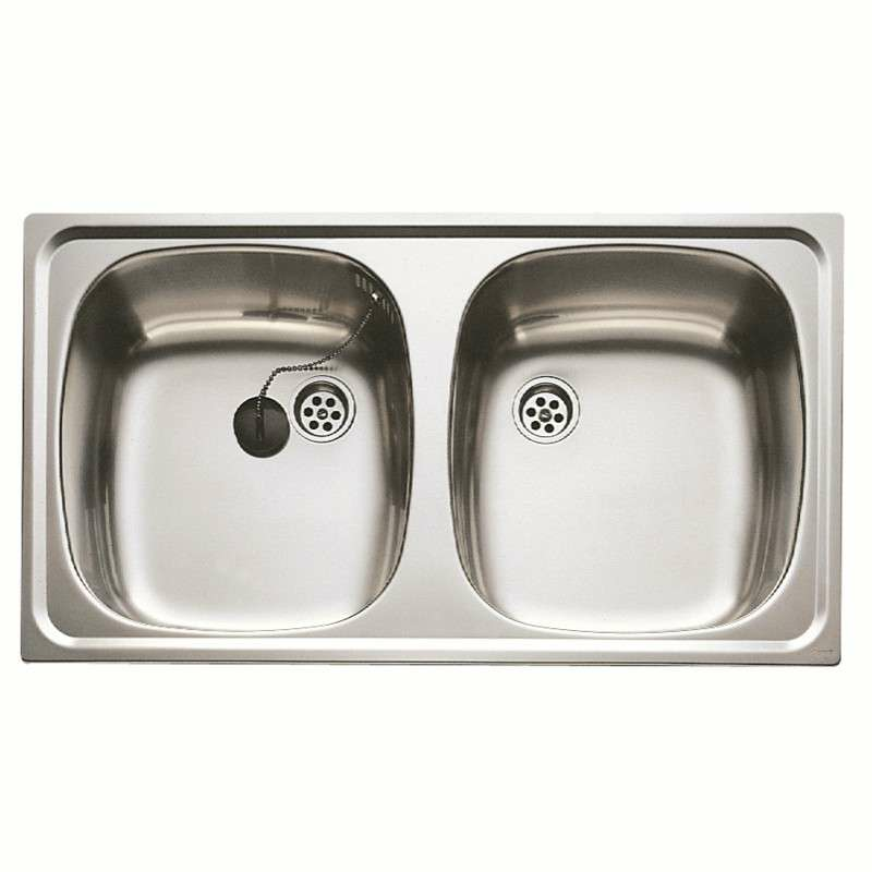 Fregadero encastrable Teka E-50 2C – Inox, 2 cubetas, 80 cm