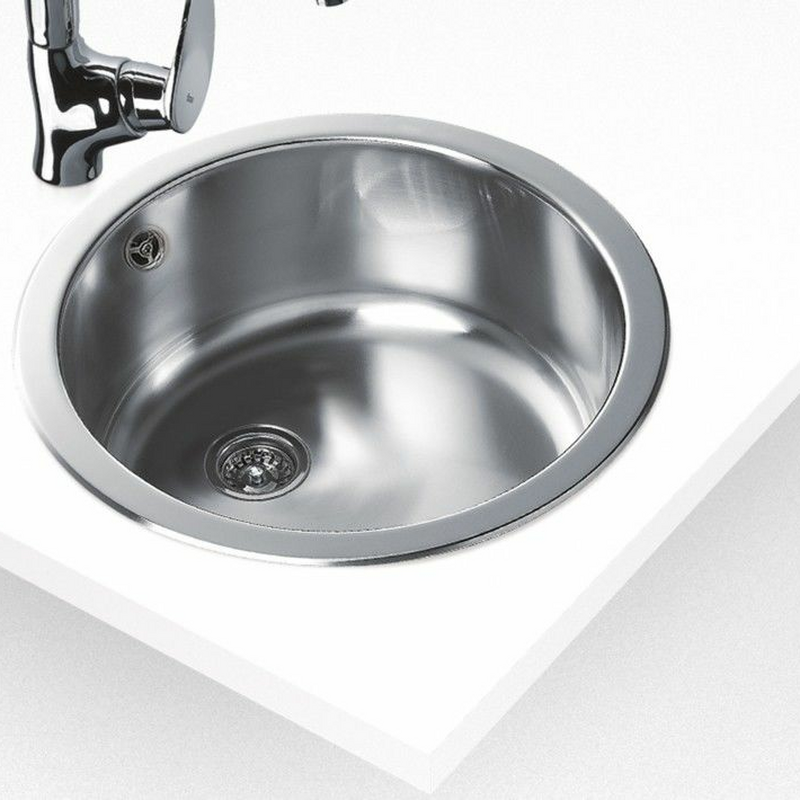 Fregadero circular encastrado Teka ERC 45 1C – Acero inox 18/10, Ø45 cm, 1 cubeta