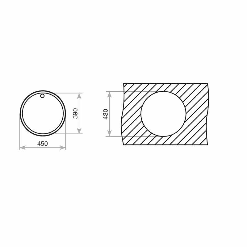 Fregadero circular encastrado Teka ERC 45 1C – Acero inox 18/10, Ø45 cm, 1 cubeta
