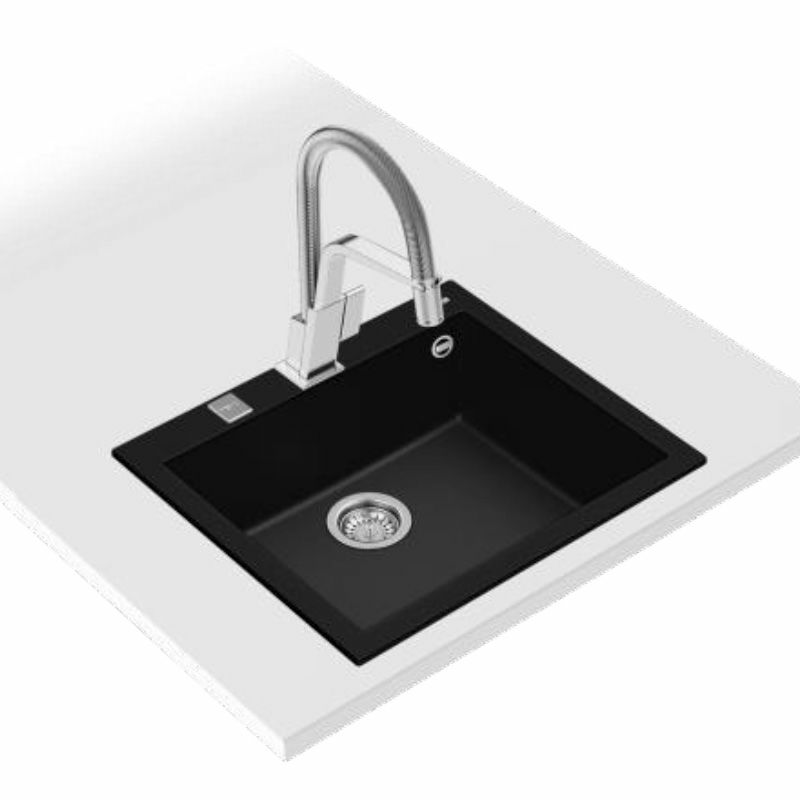 Fregadero Teka FORSQUARE 50.40 TG – Enrasado/encastrado, Cubeta XXL 50×40 cm, Tegranite+ negro mate