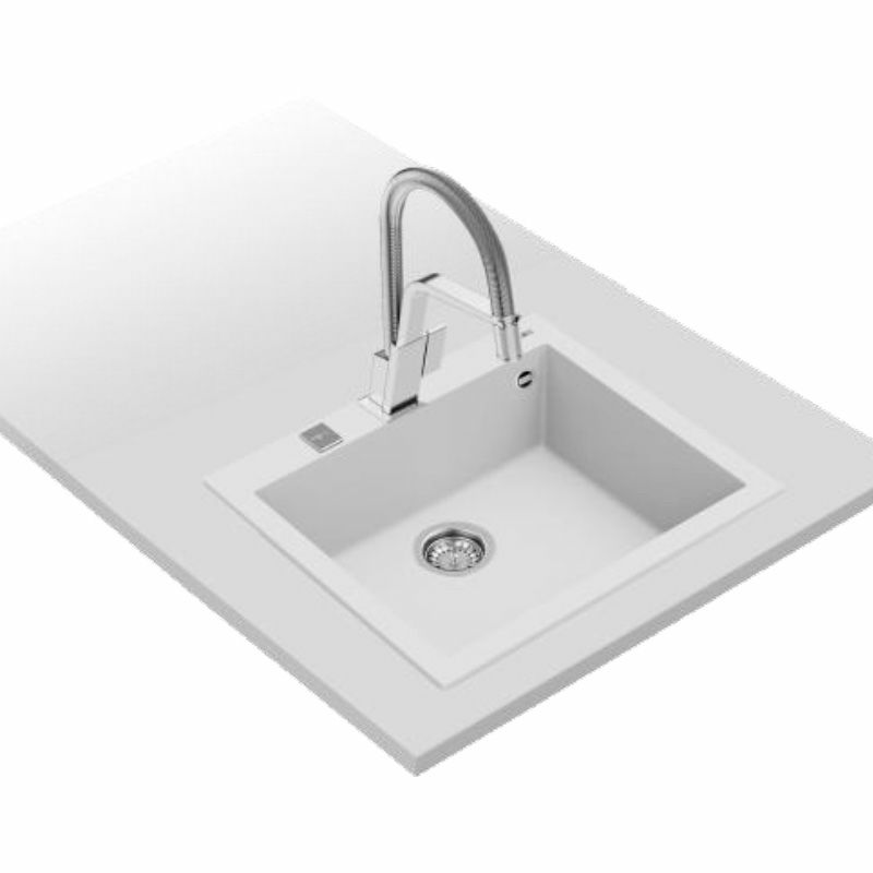 Fregadero encastrado Teka FORSQUARE 50.40 TG – Tegranite+ 80% cuarzo, Blanco ártico, Cubeta 20 cm