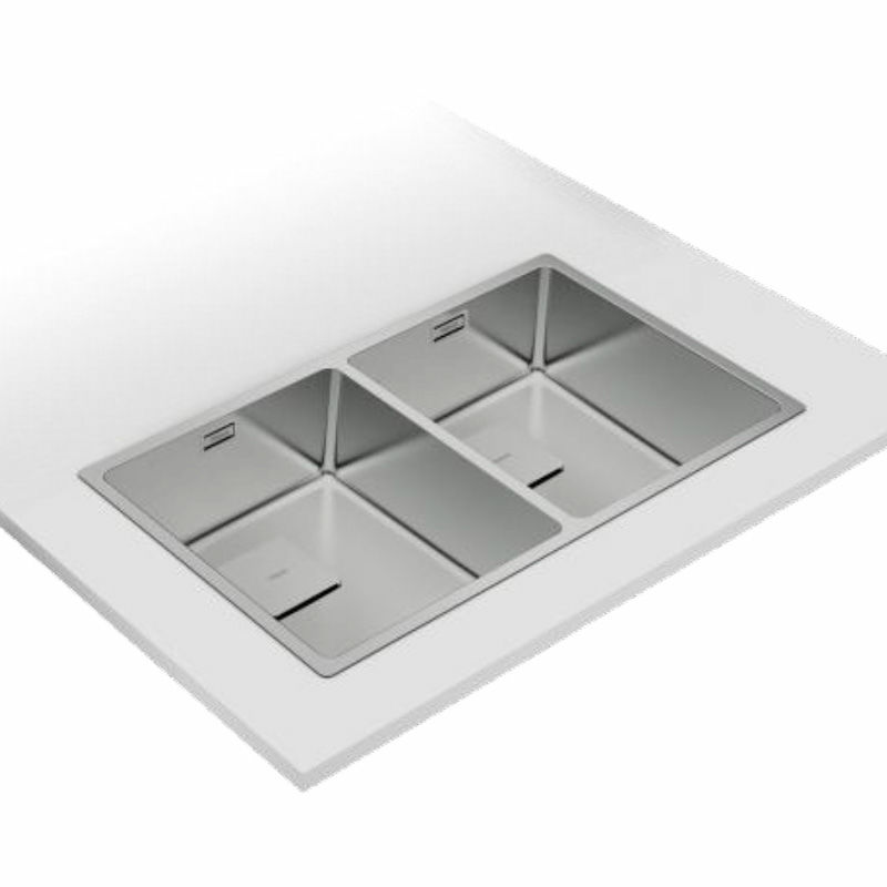 Fregadero Teka RS15 2C 740 – 2 cubetas, Acero inoxidable 18/10, Enrasado/encastrado