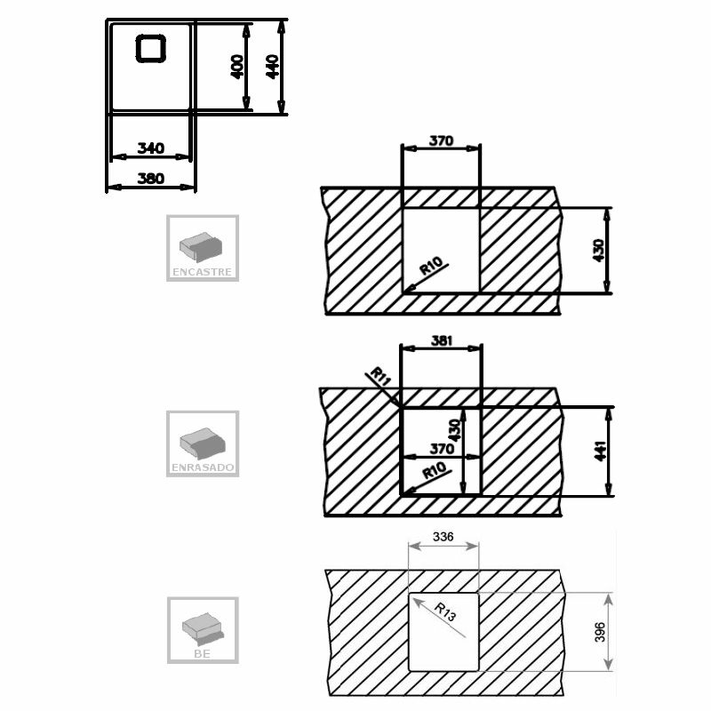 Fregadero Teka FlexLinea RS15 34.40 – 1 cubeta, 20 cm profundo, Enrasado/encastrado