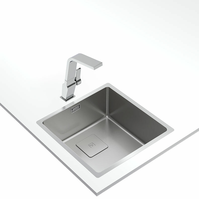 Fregadero 1 cubeta Teka FlexLinea RS15 40.40 M-XT 1C PureClean – Acero inox SoftTexture, Profundidad 20 cm, Instalación enrasado/encastrado