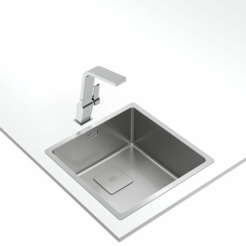 Fregadero 1 cubeta Teka FlexLinea RS15 40.40 M-XT 1C PureClean – Acero inox SoftTexture, Profundidad 20 cm, Instalación enrasado/encastrado