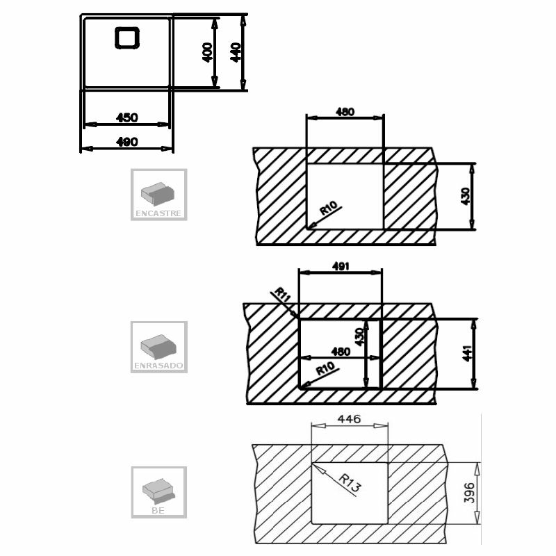 Fregadero Teka FlexLinea RS15 45.40 – Enrasado/encastrado, Inox 18/10, Profundidad 20 cm
