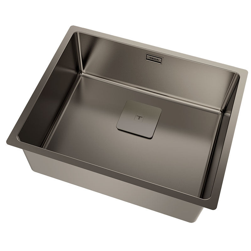 Fregadero 1 cubeta Teka FlexLinea RS15 50.40 – Titanio PVD, Acero 18/10, Sobre encimera