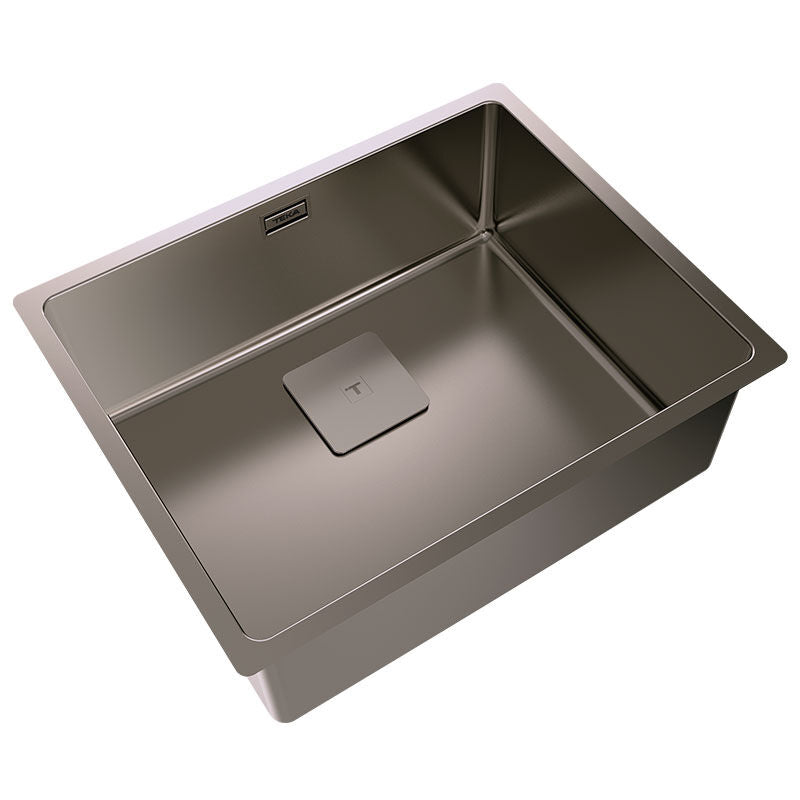 Fregadero 1 cubeta Teka FlexLinea RS15 50.40 – Titanio PVD, Acero 18/10, Sobre encimera