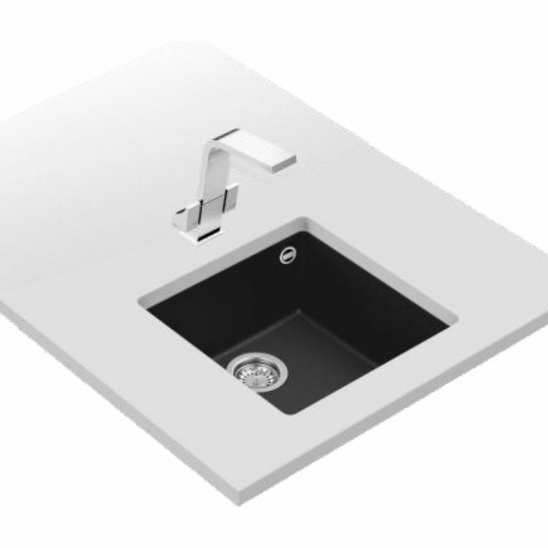 Fregadero bajo encimera Teka SQUARE 40.40 TG – Tegranite+ negro, 40x40 cm, Profundidad 20 cm